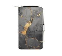 ducanll Cartera para mujer con múltiples ranuras para tarjetas y compartimento para teléfono celular, Patrón de mármol agrietado de ámbar, 19.7cm length, 11cm width, 3.5cm thickness