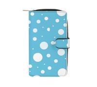 ducanll Cartera para mujer con múltiples ranuras para tarjetas y compartimento para teléfono celular, Azul Pokal Dot, 19.7cm length, 11cm width, 3.5cm thickness