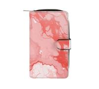 ducanll Cartera para mujer con múltiples ranuras para tarjetas y compartimento para teléfono celular, Patrón de ámbar Dali rosa, 19.7cm length, 11cm width, 3.5cm thickness