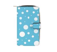 ducanll Cartera para mujer con múltiples ranuras para tarjetas y compartimento para teléfono celular, Azul Pokal Dot, 19.7cm length, 11cm width, 3.5cm thickness