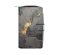 ducanll Cartera para mujer con múltiples ranuras para tarjetas y compartimento para teléfono celular, Patrón de mármol agrietado de ámbar, 19.7cm length, 11cm width, 3.5cm thickness