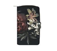 ducanll Cartera para mujer con múltiples ranuras para tarjetas y compartimento para teléfono celular, Mystery Art Floral Flower, 19.7cm length, 11cm width, 3.5cm thickness