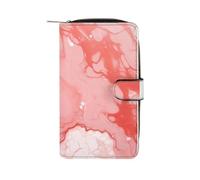 ducanll Cartera para mujer con múltiples ranuras para tarjetas y compartimento para teléfono celular, Patrón de ámbar Dali rosa, 19.7cm length, 11cm width, 3.5cm thickness