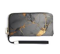 ducanll Cartera para mujer con múltiples ranuras para tarjetas y compartimento para teléfono celular, Patrón de mármol agrietado de ámbar, 20cm length, 10.5cm width, 2.1cm thickness