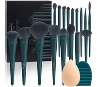 DUcare - Juego de 17 brochas de maquillaje con almohadilla de limpieza de brochas y esponja de maquillaje, kit profesional para polvo facial, sombra de ojos, polvos, líquidos y cremas con caja regalo