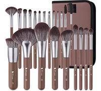 DUcare Juego de brochas de maquillaje profesional 22 piezas con bolsa de cosméticos de lujo,Pinceles de maquillaje sintéticas de primera calidad, mango de madera, brocha para base,con caja de regalo