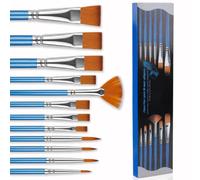 DUcare Juego de pinceles de pintura facial: juego de 12 pinceles de maquillaje adecuados para pintura corporal y facial, así como para pintura acrílica y acuarela; pinceles especiales para Halloween