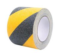 Duccinp Cinta adhesiva antideslizante negra y amarilla con autoadhesiva, 10 cm x 10 m, para escalones, cinta adhesiva antideslizante, almohadilla de alta tracción para suelos interiores y exteriores