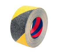Duccinp Cinta adhesiva antideslizante negra y amarilla con autoadhesiva, 5 cm x 10 m, para escalones, cinta adhesiva antideslizante, almohadilla de alta tracción para suelos interiores y exteriores