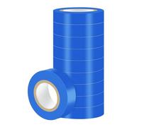 Duccinp Cinta aislante azul de 18 mm x 13 m, 10 unidades de PVC para reparación de cables eléctricos, resistente al calor, muy flexible, resistente al agua, para proyectos de cableado y reparaciones
