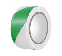 Duccinp Cinta de advertencia de seguridad, 50 mm x 33 m, impermeable, autoadhesiva, de advertencia, de PVC, para marcas de advertencia y etiquetado del suelo (verde y blanco)