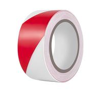 Duccinp Cinta de advertencia de seguridad, 50 mm x 33 m, impermeable, autoadhesiva, de advertencia, de PVC, para marcas de advertencia y de suelo (rojo-blanco)