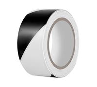 Duccinp Cinta de advertencia de seguridad, 50 mm x 33 m, impermeable, autoadhesiva, de advertencia, de PVC, para marcas de advertencia y etiquetado del suelo (blanco y negro)