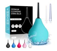 Ducha Anal con 3 Canulas - Pera Lavado Recto para Ducha Anal y Ducha Vaginal, Enema para Limpieza de Colon con Boquillas Desmontables, Cómodas y Delgadas 224ml para Niños y Niñas（Verde）