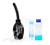 Ducha anal de gran capacidad para mujeres y hombres, kit de enema para limpieza de colon, ducha íntima, kit de enjuague anal con 25 g de lubricante soluble en agua (310 ml)