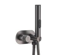 Ducha Bidet Grifo Redondo Con Pulverizador Higiénico De Latón | Grifos de ducha dorados, negros y blancos, mezclador de agua fría y caliente for inodoro(Color2)