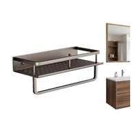 Ducha Cadyy Negro - Organizador de baño | Sin necesidad de taladrar - Estante de baño autoadhesivo para montaje en pared, sin agujeros, flotante para pared, estante de ducha inoxidable para enjuague