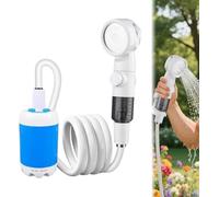 Ducha Camping Portatil, Ducha portátil Camping con Bomba Batería 5000mAh, Cabezal 2 Modos, Recargable, IPX7 Impermeabilización Ducha de Camping con Bomba y bolsa para Extérieure, Acampar, Viajes