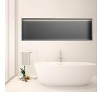 Ducha de acero inoxidable con iluminación LED, empotrable en la pared, nizer de un solo estante, solución de almacenamiento de baño que ahorra espacio, fácil instalación