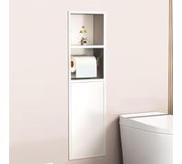 Ducha de acero inoxidable con soporte para papel higiénico y estante de basura, organizador de baño montado en la pared para el hogar, hotel, cocina y sala de estar, solución de ahorro de espacio