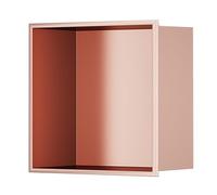 Ducha de acero inoxidable de oro rosa, impermeable, para champú, artículos de tocador y cosméticos, estantes de almacenamiento versátiles para baño, cocina y dormitorio, 12.6 x 12.6 x 4.9 pulgadas