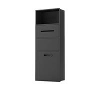 Ducha de acero inoxidable, empotrable con almacenamiento de papel higiénico y papelera, no necesita azulejos, perfecto para el hogar y el hotel (negro, 86 x 30 x 14 cm)