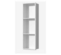 Ducha de acero inoxidable, empotrable para almacenamiento en la pared, no requiere azulejos, ideal para paneles de yeso, sala de estar y ducha, color blanco (90 x 28 cm)