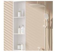 Ducha de acero inoxidable, estante de almacenamiento montado en la pared para baño y cocina, ducha horizontal, no requiere azulejos (28 x 12,5 x 90 cm)