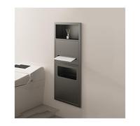 Ducha de acero inoxidable - Estante de baño montado en la pared, no requiere azulejos, ahorro de espacio integrado, elegante diseño gris para una eficiencia óptima del espacio