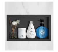 Ducha de acero inoxidable, estante impermeable para champú integrado para baño turco, estantes de baño negros, 23,5 x 35 x 8 cm, Modern Home nizer