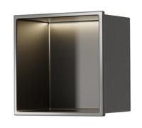 Ducha de acero inoxidable - Nizador de alcohol empotrado para cuarto de baño, estante de almacenamiento impermeable para champú y artículos de tocador, color rojo, 32 x 32 x 12,5 cm