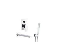 Ducha de bañera empotrada a pared de 3 funciones de acabado color cromado Tajo de Valaz