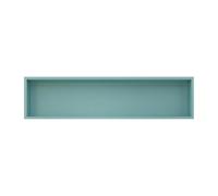 Ducha de baño azul con iluminación LED, impermeable, montaje en pared, estante de almacenamiento de acero horizontal/vertical, no necesita azulejos, 100 x 25 x 12,5 cm