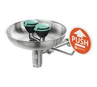 Ducha de emergencia para ojos PremiumLine B-SAFETY, con cubeta de recogida, para montaje en pared