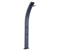Ducha de exterior con calefacción solar lea grigia ducha con estructura de aluminio curvada y gran depósito de 30 litros ducha de 225,4 cm de altura con gran rociador cuadrado grifo mezclador y grifo 