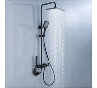 Ducha de lluvia clásica con cabezal de ducha, juego de grifo de ducha, juego combinado de ducha montado en la pared, ducha mezcladora de lluvia de latón con caño para bañera, ducha de mano de 3 modos
