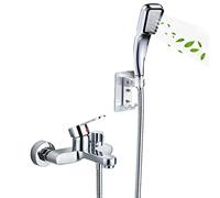 Ducha de Lluvia y de Mano 2 en 1 - Kit de embellecedor para bañera y Ducha con Monomando de Montaje en Pared para hogar/Hotel/Gimnasio (D)