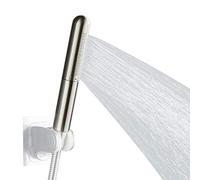 Ducha de mano barra redonda de cobre sólido baño presurizado de alta presión ducha ducha pulverizador níquel cepillado acabado