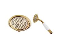 Ducha de Mano con Cabezal Superior, Lluvia, caída clásica, cerámica, Porcelana, plástico, Negro Mate, Oro Rosa, Brillo, Cromo, Lluvia para baño (Color: Juego de Ducha Dorado)