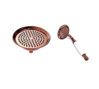 Ducha de Mano Superior Lluvia caída clásica Superior cerámica Porcelana plástico Negro Mate Oro Rosa Brillo Cromo Lluvia caída para baño (Color: Juego de Ducha Oro Rosa)