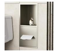 Ducha de nicho de pared, ducha de acero inoxidable, estante empotrado impermeable para artículos de tocador, champú, papel higiénico, multicolor, varios tamaños(Tea Apricot,20x40x12.5CM