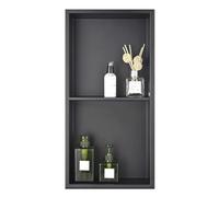 Ducha doble de acero inoxidable 304 de 2 niveles de almacenamiento de pared para renovación de baño, ideal para champú, jabón, artículos de tocador, fácil instalación, diseño moderno y duradero