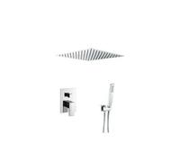 Ducha encastrada a ras de techo monomando cuadrada de acabado cromado Tajo de Valaz - 40x40 cm