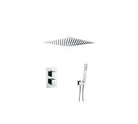 Ducha encastrada a ras de techo termostática cuadrada en color cromado Tajo de Valaz - 40x40 cm