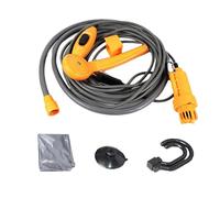 Ducha exterior portátil, cabezal de ducha al aire libre, cabezal de ducha de camping Plug And Play | Cabezal de ducha conmutable de 12 V, bomba de ducha para senderismo, limpieza de lavado de coches,