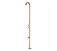 Ducha exterior quartu de acero aisi inox 316l cepillado. ducha con entrada de agua caliente y fría diámetro del tambor 60 mm h 2289 mm. con cabezal desviador ducha y lavapiés en acero inoxidable aisi