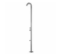 Ducha exterior sined quartu en acero inoxidable aisi 316l ducha con entrada de agua caliente y fría eje de 60 mm de diámetro h 2289 mm. con ducha desviadora y lavapiés en acero inoxidable aisi 316l co