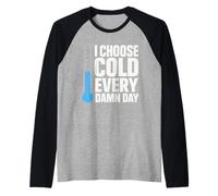 Ducha Fría Dureza Mental Exposición Fría Biohacker Mañana Camiseta Manga Raglan