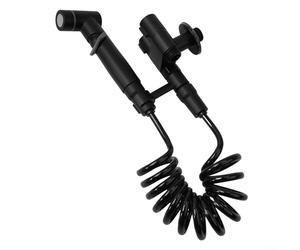 Ducha higiénica para inodoro bidé mini interruptor de compañero de inodoro doble control presión ajustable para toda la familia (negro)