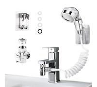 Ducha Higienica para WC, Grifo Bidet para WC Portatil Kit de Rociador de Mano con Adaptador y Manguera de 1.5m Extensible Soporte Ducha Bidet Para Baños y Cocinas, 1 Piezas